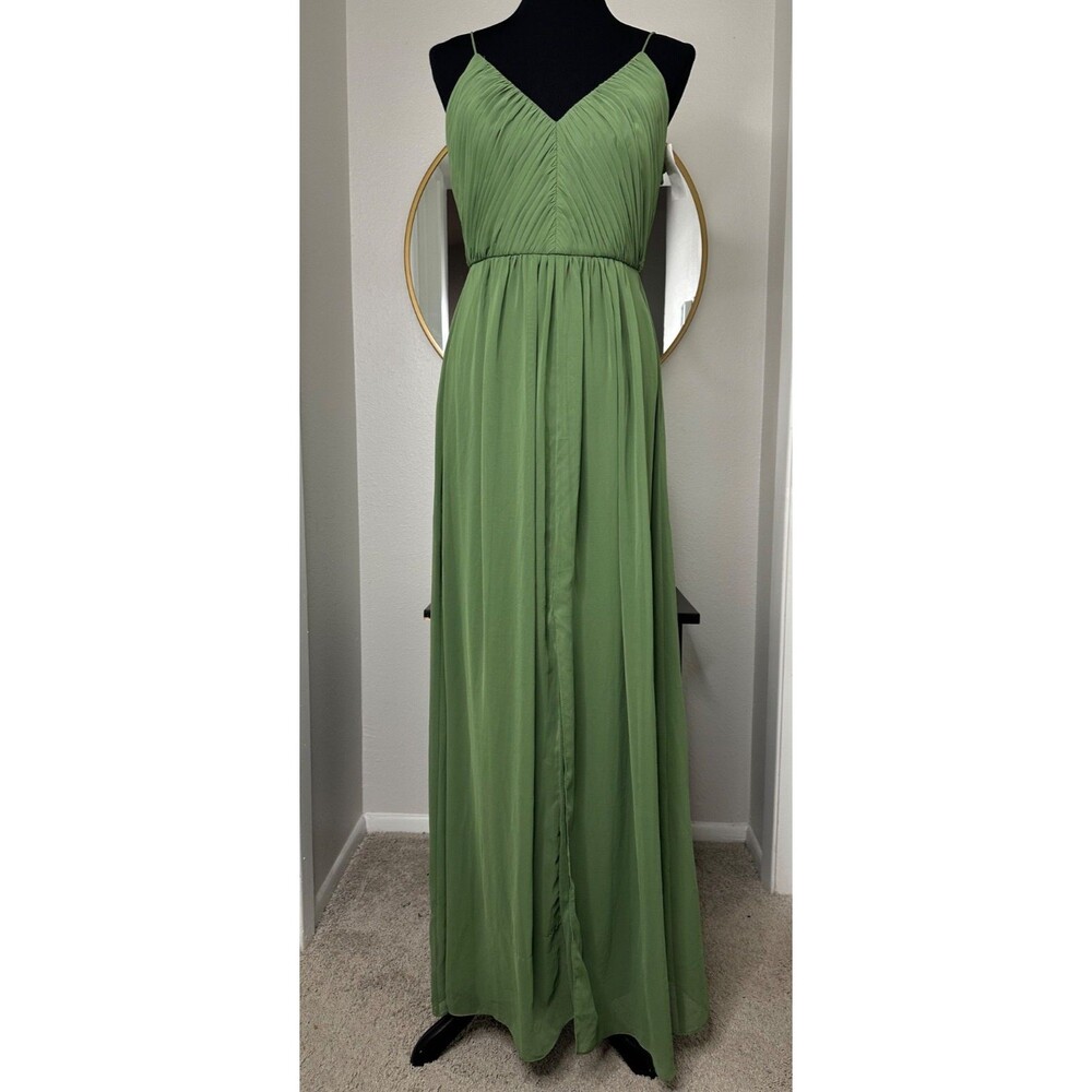 Thread Bridesmaid Ensley Chiffon Dress 4R Vineyard Green Long Formal Gown TH026